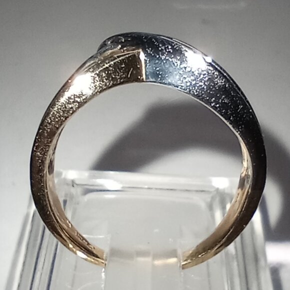 10Kt Two-Tone Gold 1/2-Carat Diamond Ribbon Ring - Picture 5 of 5